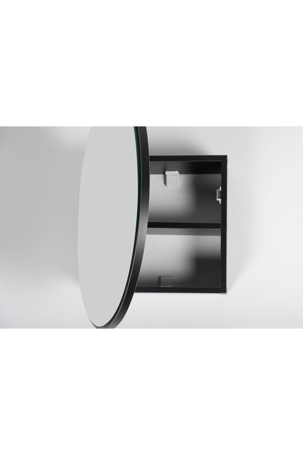 Banyo Dolabı Aynalı / Lavabo Üstü Dolap / Flora Fulya (SİYAH) 60cm