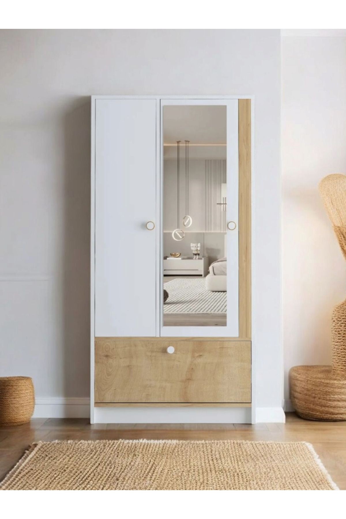 Malibu Aynalı Gardırop / Elbise Dolabı