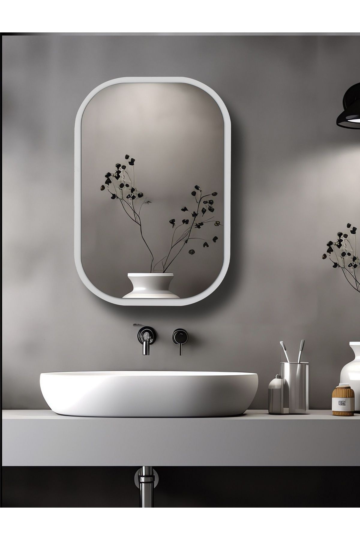 Side (BEYAZ) 75x50cm /banyo Dolabı Aynalı / Lavabo Üstü Dolap / Banyo Düzenleyici / Aynalı Dolap