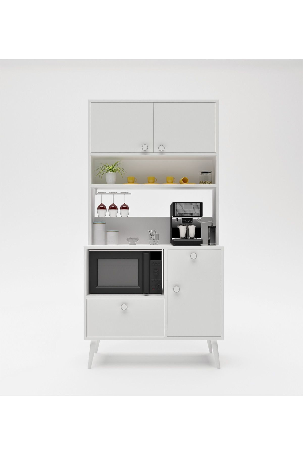 Latte Kahve Köşesi / Çok Amaçlı Dolap / Airfryer Dolabı / Mutfak Organizeri