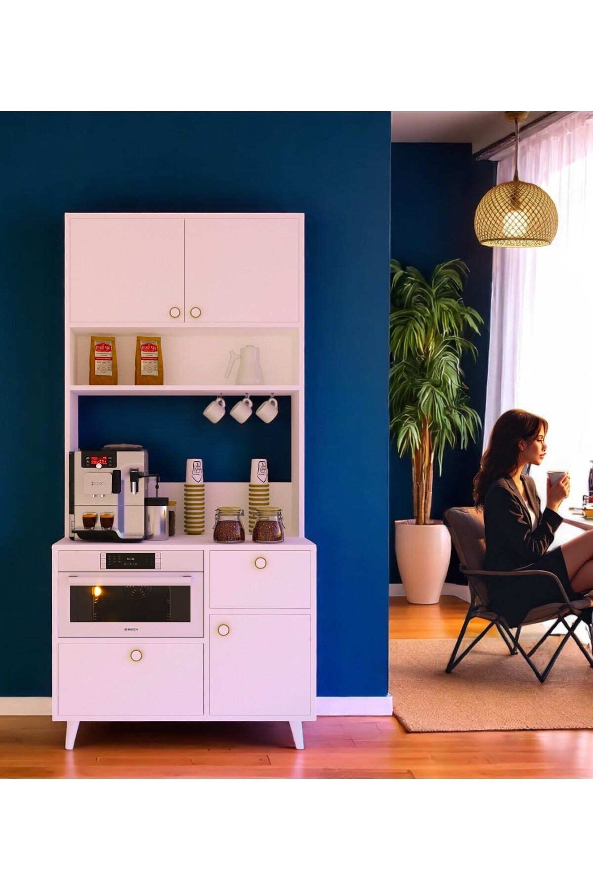 Latte Kahve Köşesi / Çok Amaçlı Dolap / Airfryer Dolabı / Mutfak Organizeri