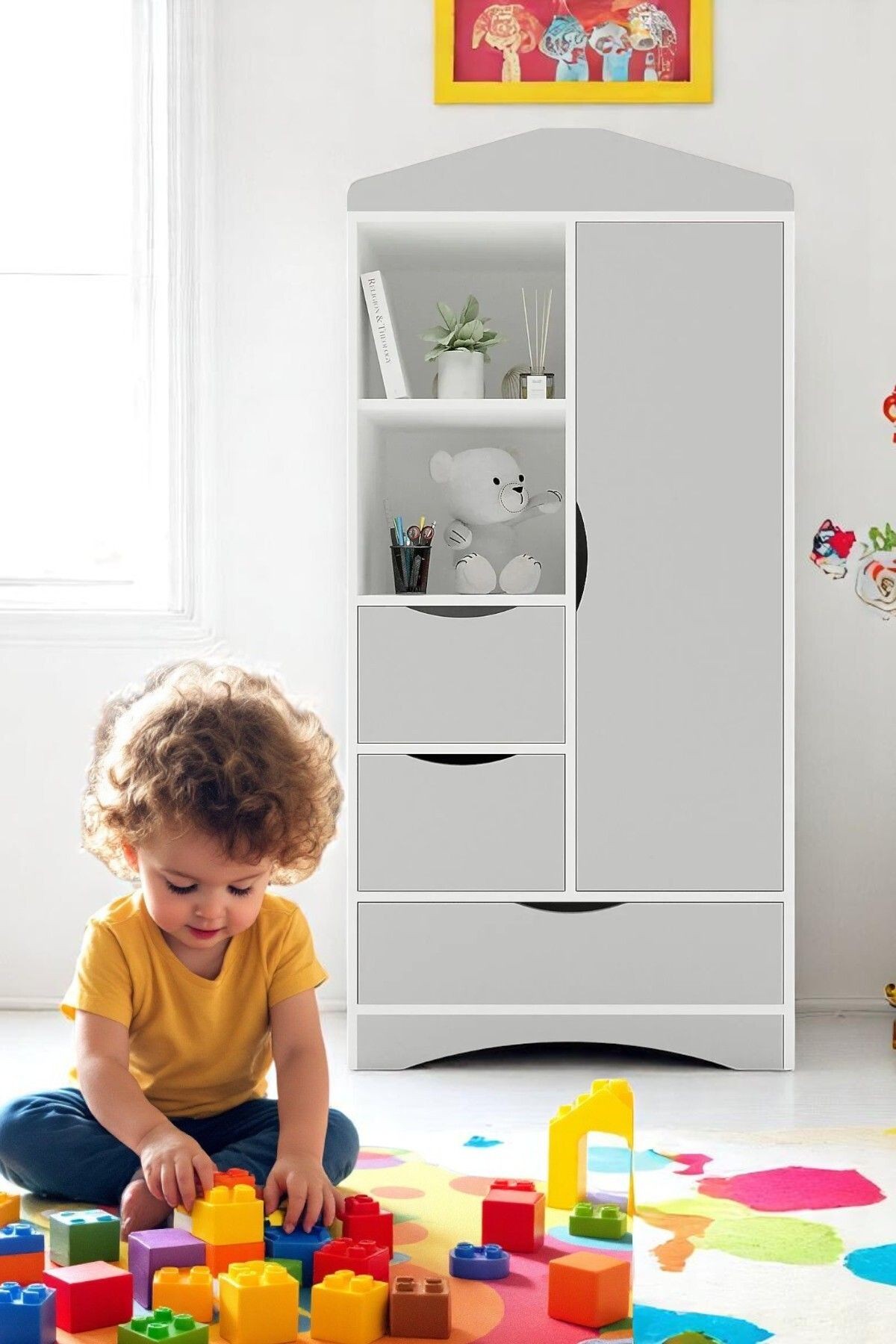 Gardırop / Elbise Dolabı / Çocuk Genç / Raflı ve çekmeceli