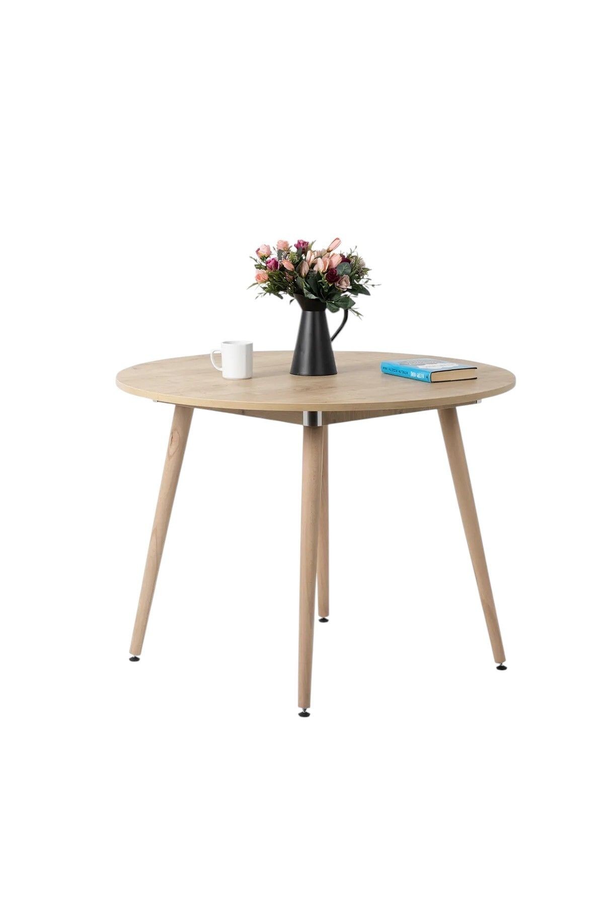 Bistro 100 Cm / Yuvarlak Mutfak Masası / Yuvarlak Yemek Masası / Meşe