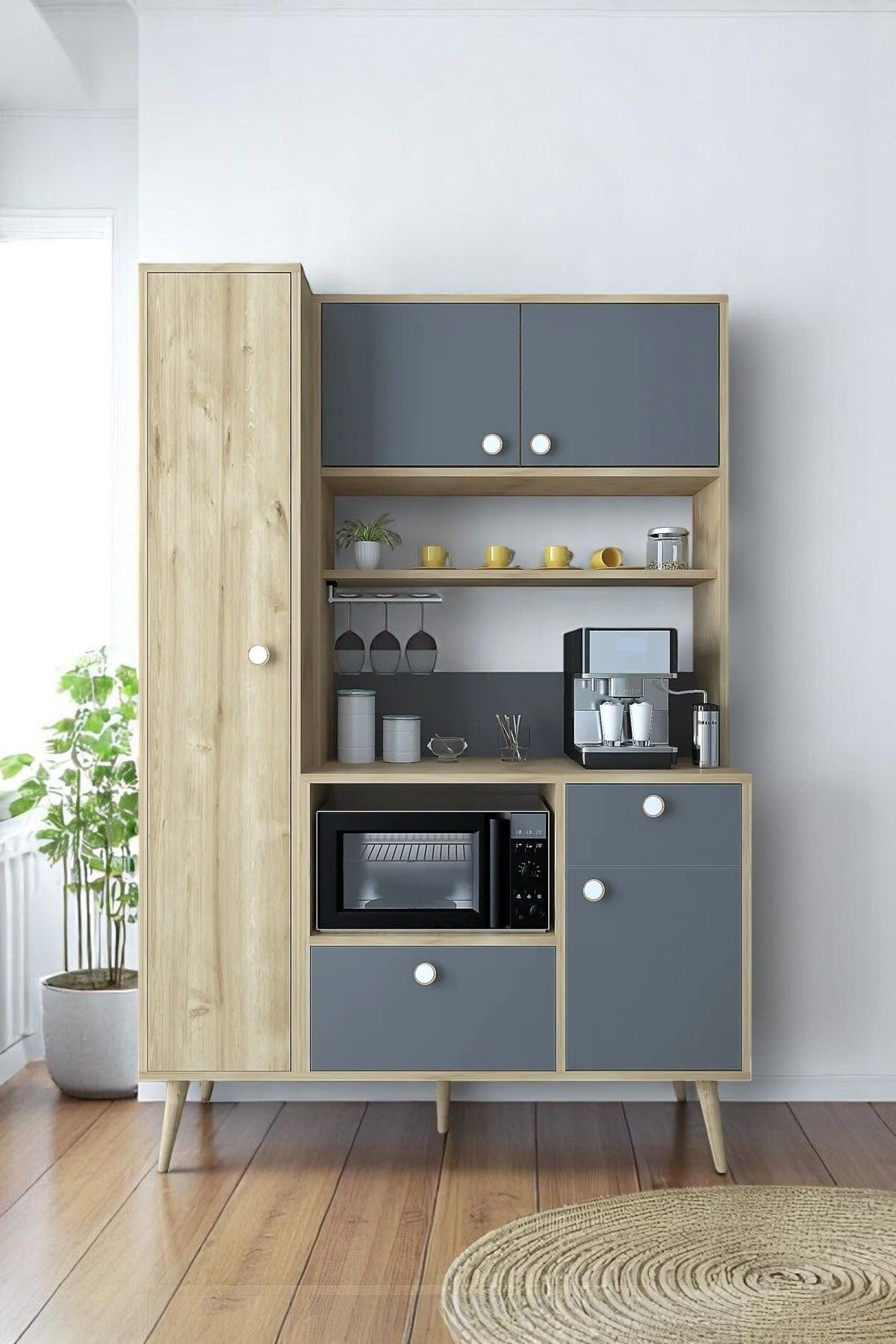 Colombia Kahve Köşesi / Çok Amaçlı Dolap / Airfryer Dolabı / Mutfak Organizeri