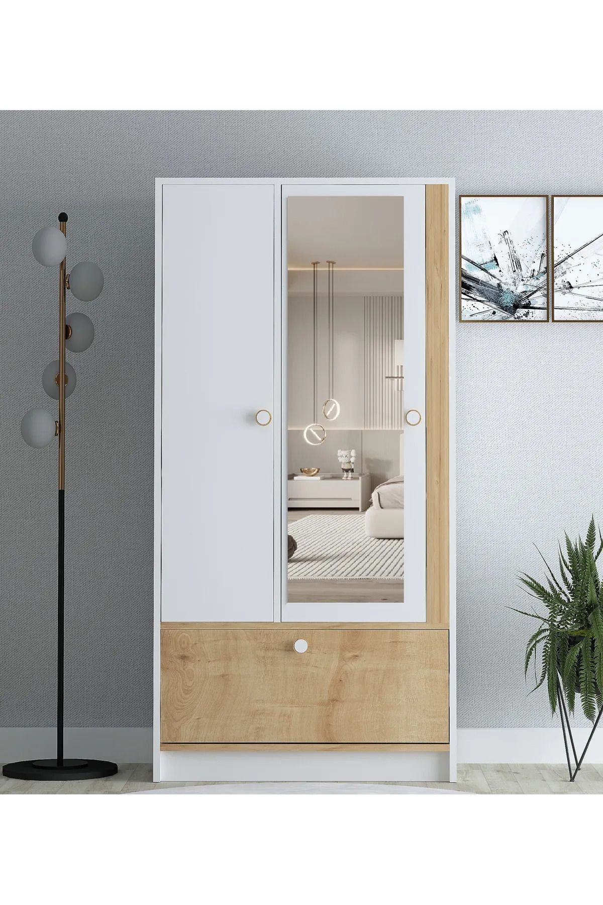 Malibu Aynalı Gardırop / Elbise Dolabı