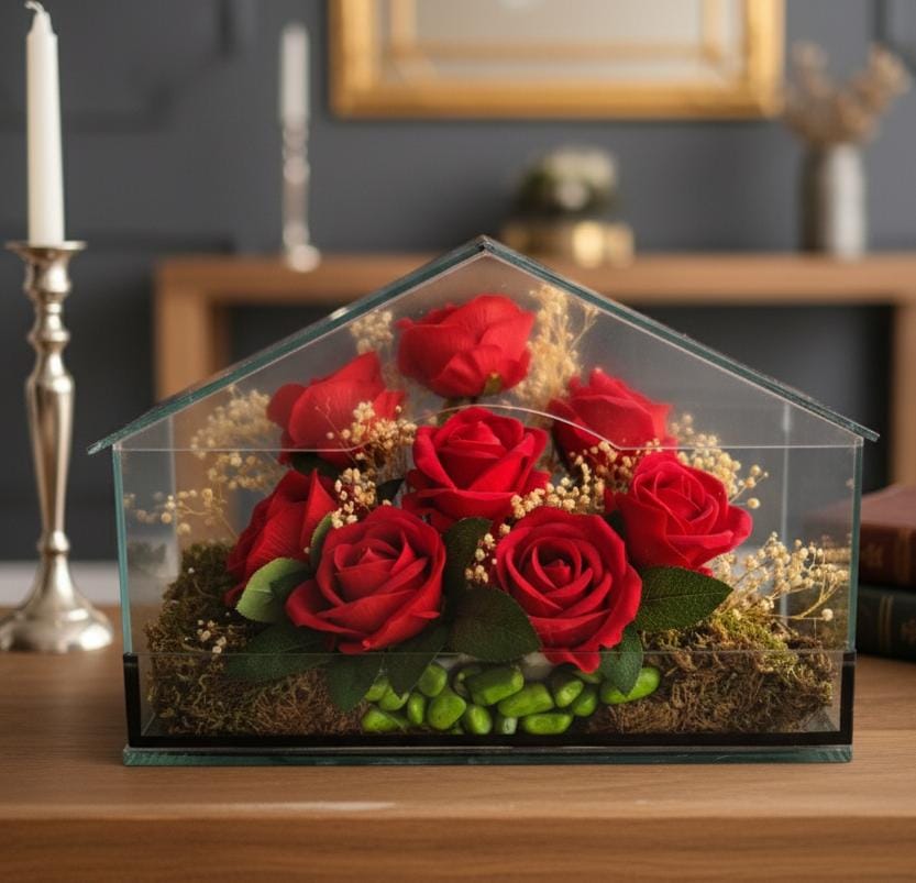 Ev Tasarımlı Gül Teraryum