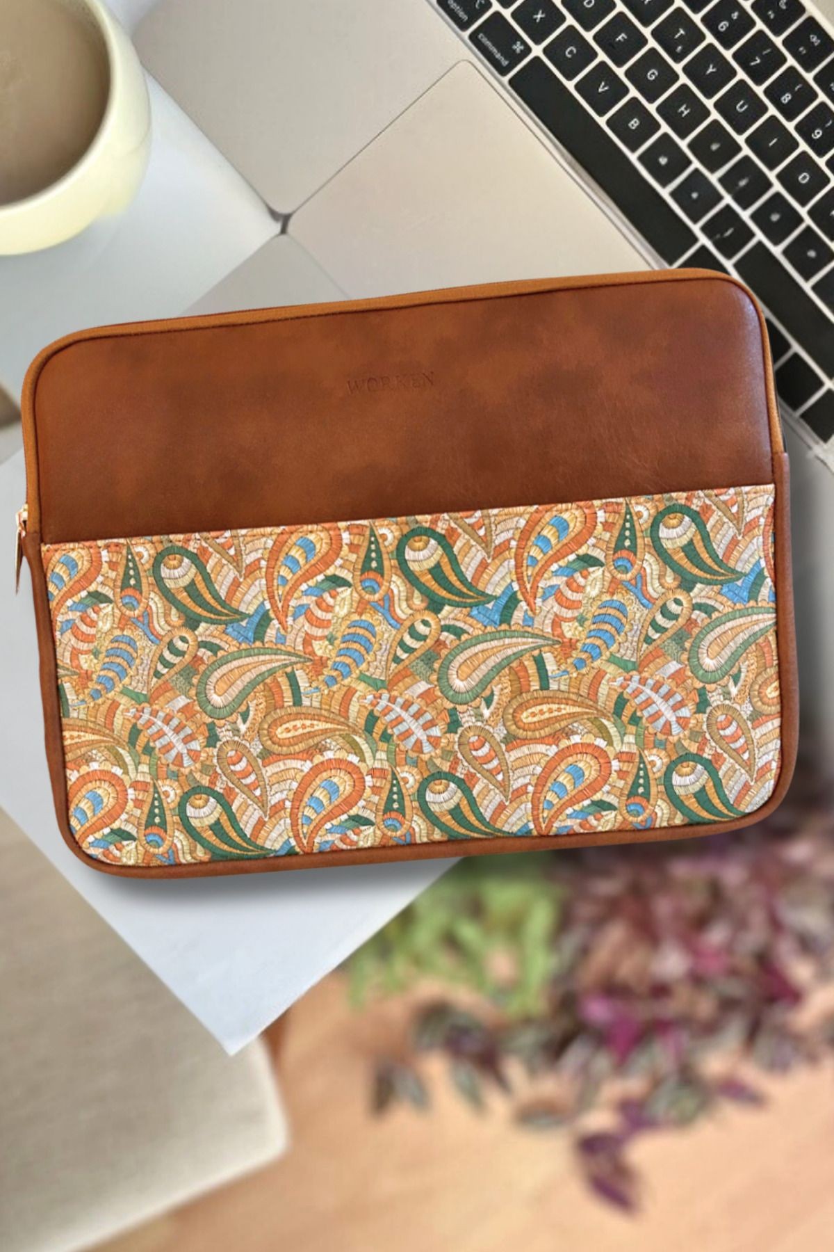 11 -11.5 Inç Tablet Kılıf, Ipad, Galaxy, Lenovo, Huaweı,uyumlu 31,5x23x2 Cm Vegan Deri Şal Taba