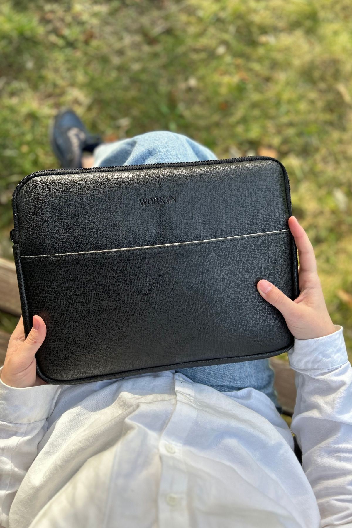 11 Inç Tablet Kılıf, Cep Detaylı Ipad Kılıf Macbook Air-pro Kılıf, Galaxy, Lenovo, Düz Siyah