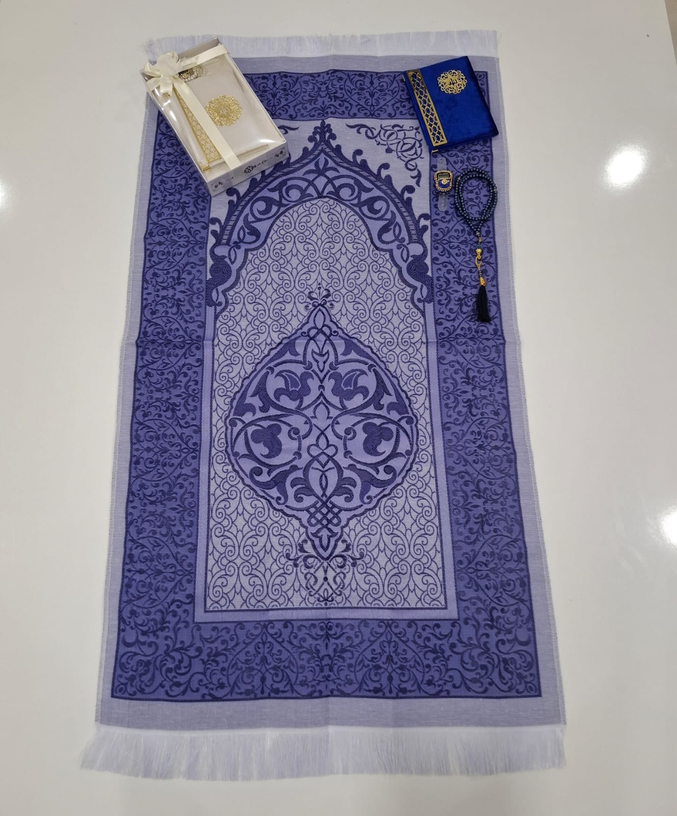 KOMBİN SECCADE YASİN İNCİ TESBİH ZİKİRMATİK M1-110*64 Cm