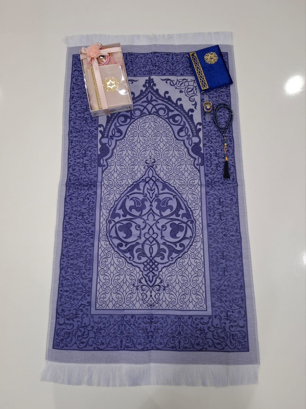 KOMBİN SECCADE YASİN İNCİ TESBİH ZİKİRMATİK M8-110*64 Cm