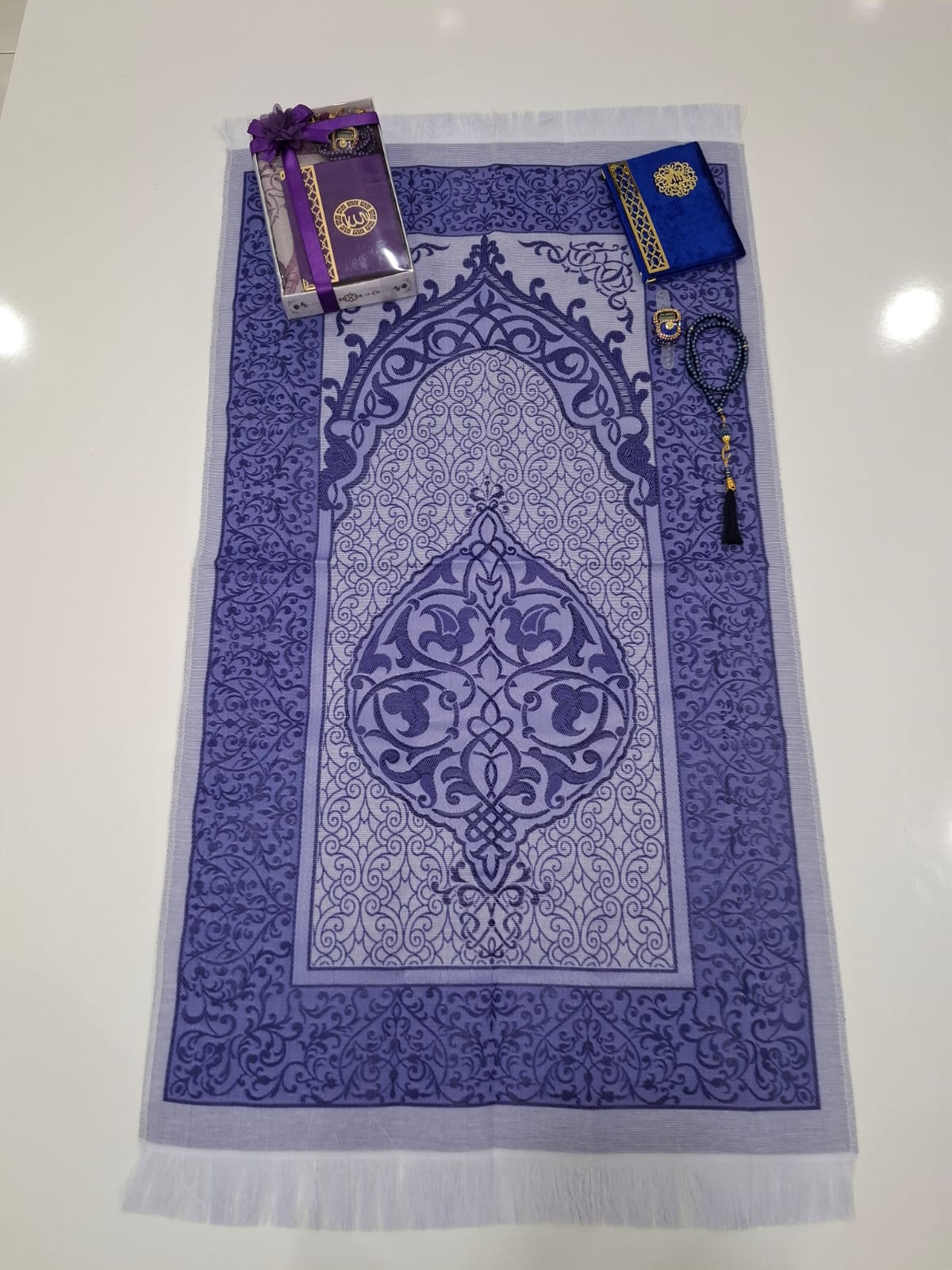 KOMBİN SECCADE YASİN İNCİ TESBİH ZİKİRMATİK M6-110*64 Cm