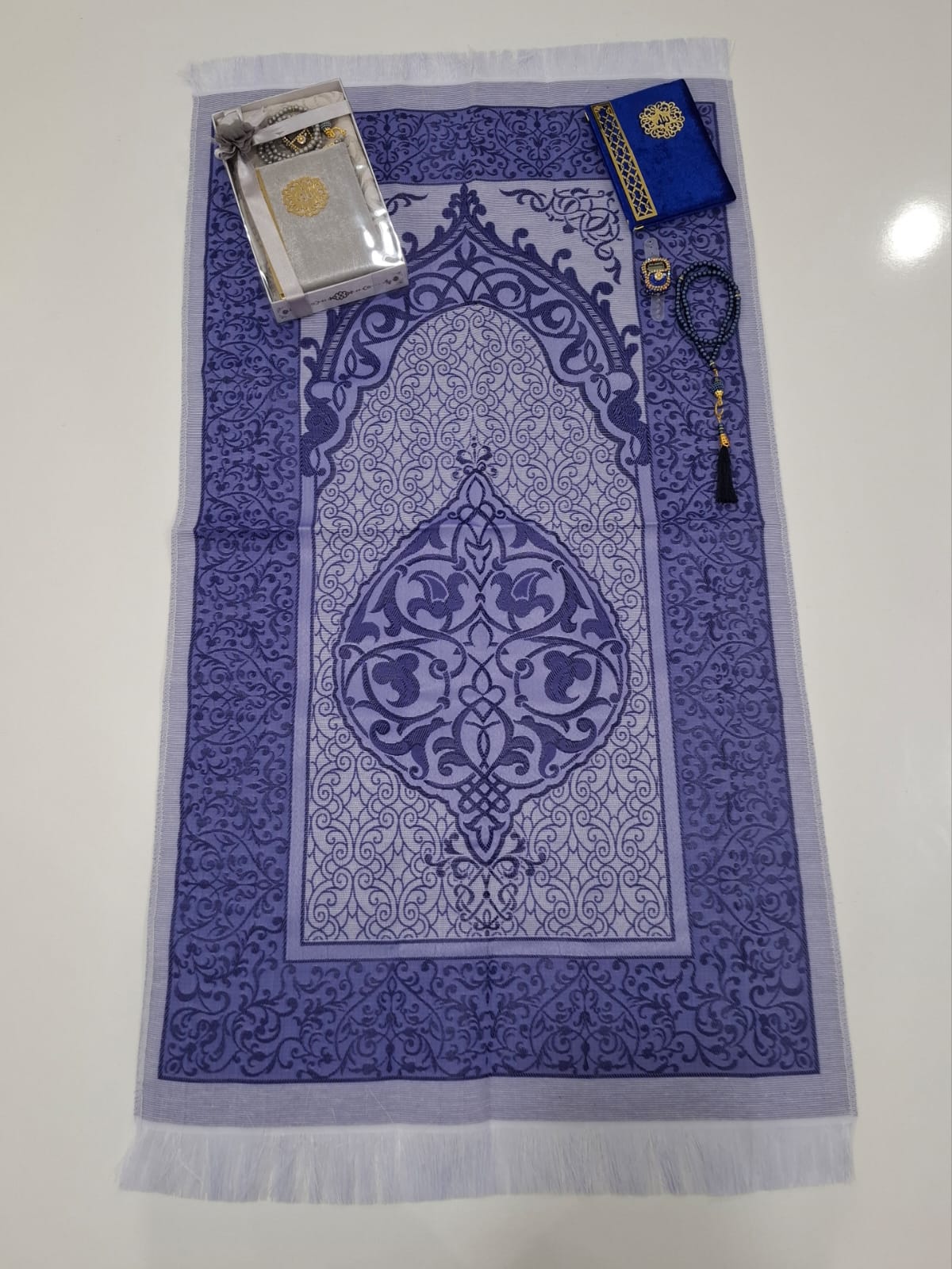 KOMBİN SECCADE YASİN İNCİ TESBİH ZİKİRMATİK M7-110*64 Cm