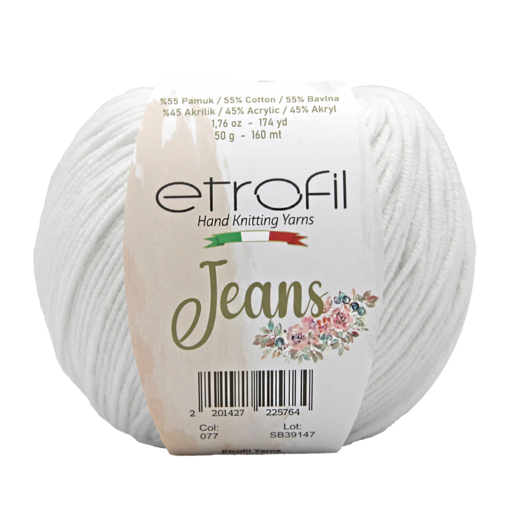 Etrofil Jeans 002 Beyaz Örgü İpi – Yumuşak Pamuk İp