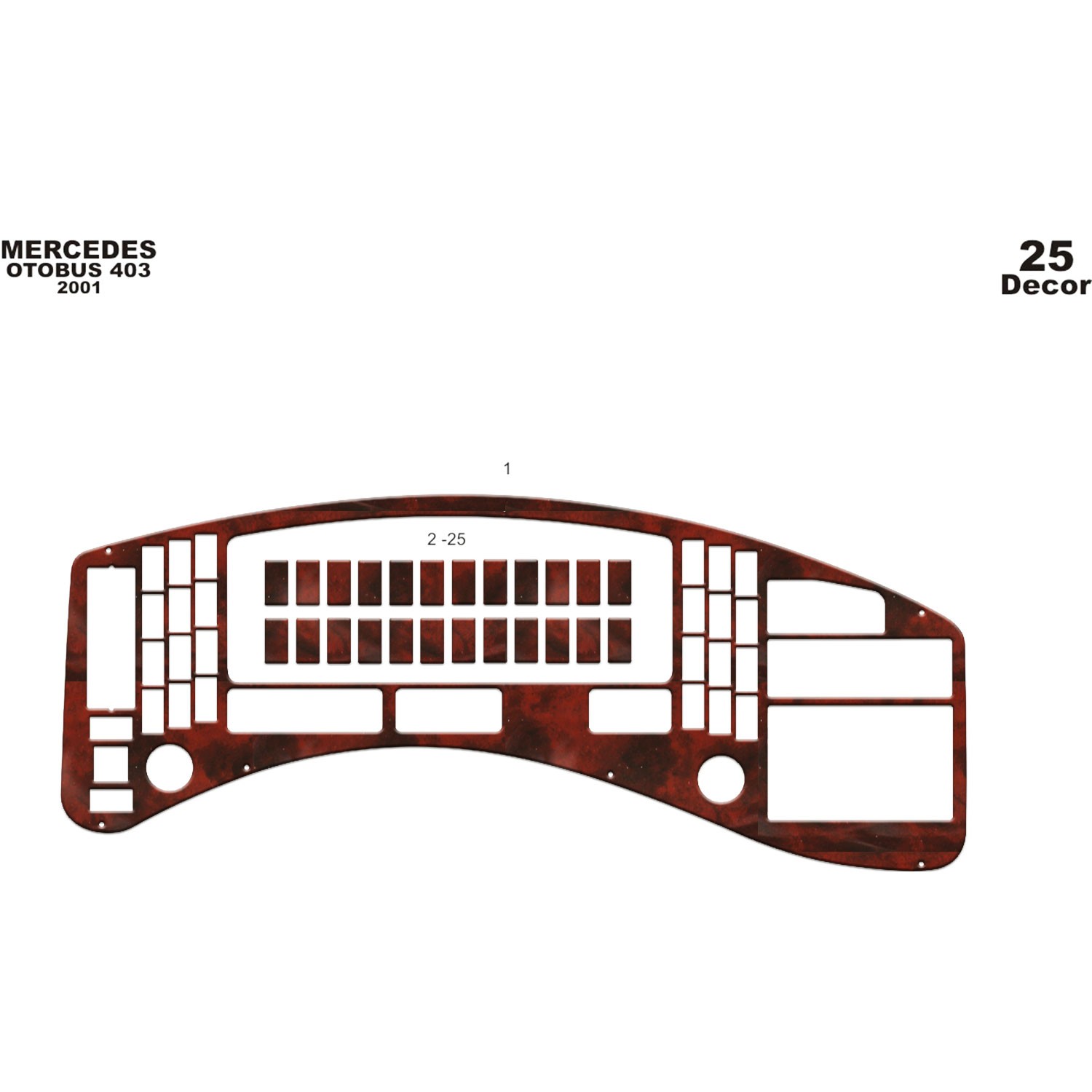 Meriç® Mercedes 403 Ön Torpido Kaplama 25 Parça 2001-2005