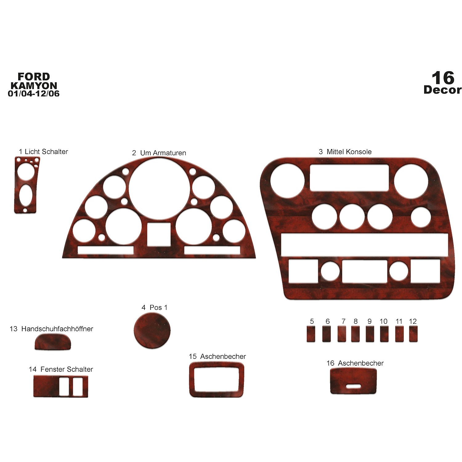 Meriç® Ford Cargo Ön Torpido Kaplama 16 Parça 2004-2006