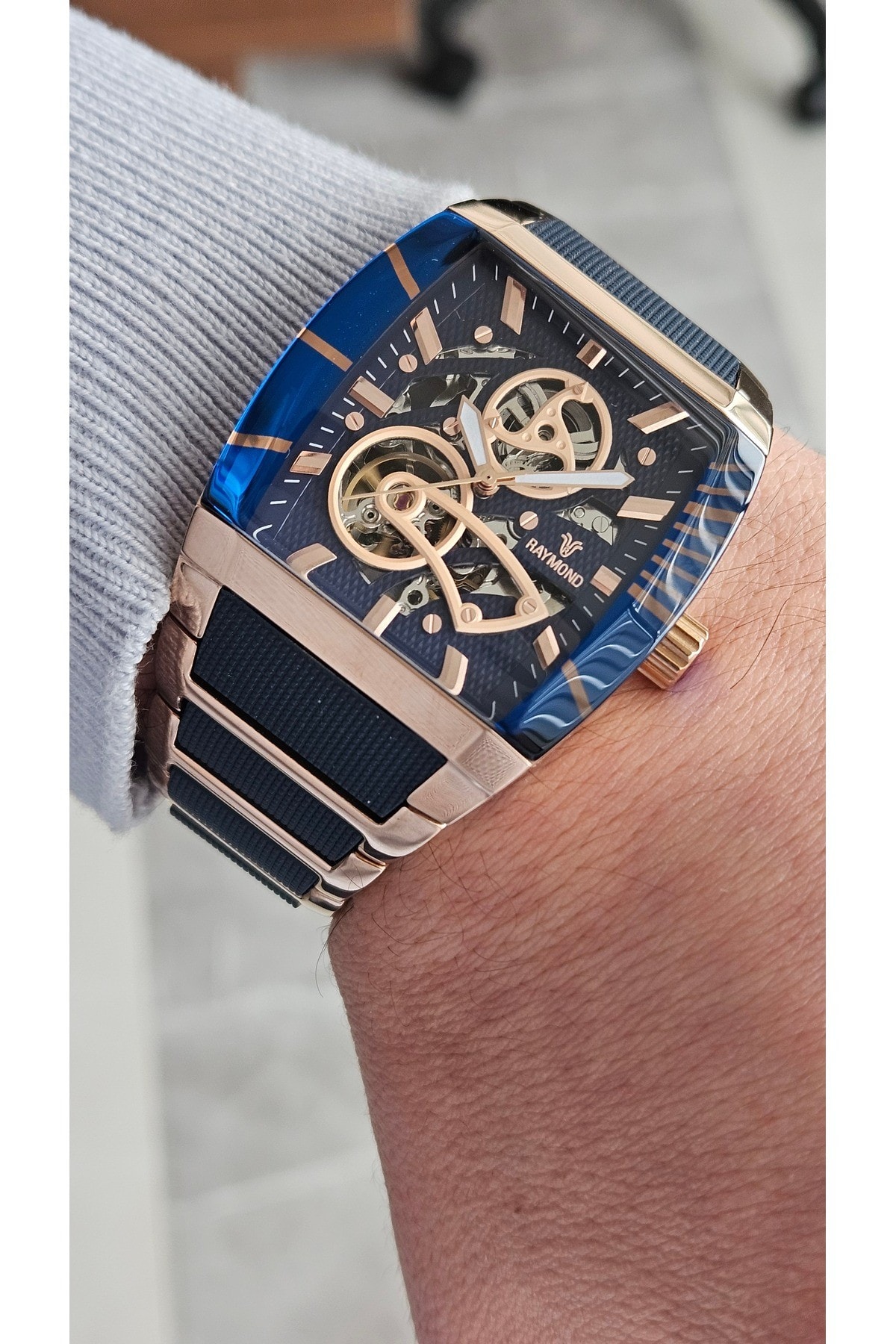 RYM-5129 RAYMOND OTOMATİK ERKEK KOL SAATİ - %100 ÇELİK VE 2 YIL GARANTİLİ