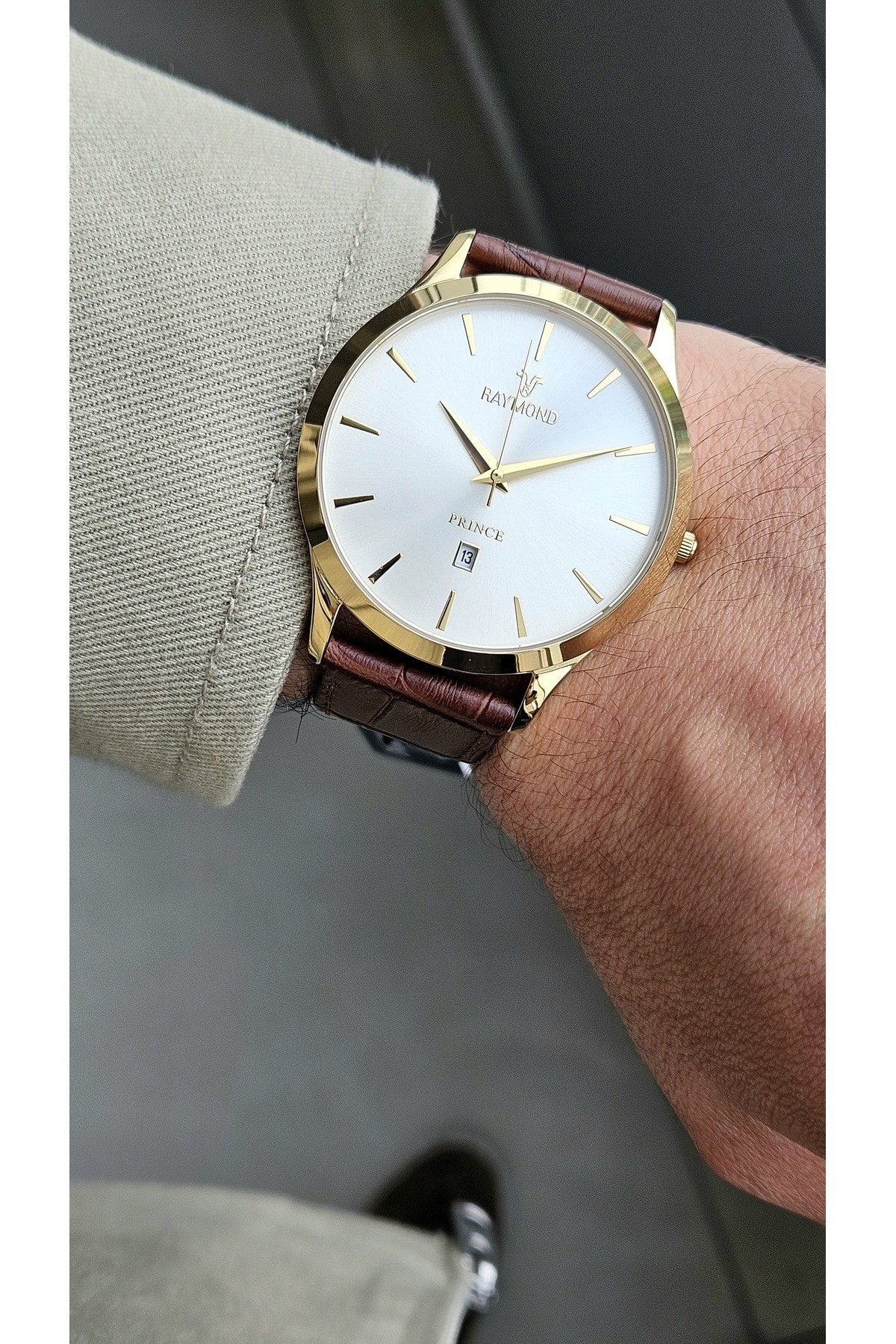 RYM-2034 QUARTZ ERKEK KLASİK KOL SAATİ - ÇELİK KASA VE DERİ KORDON - 2 YIL GARANTİ