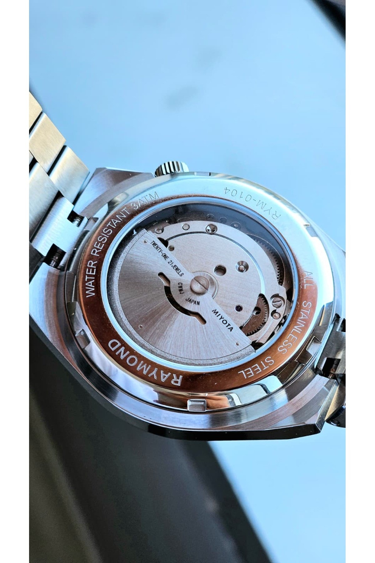 RYM-0104 OTOMATİK ERKEK KOL SAATİ - MIYOTA MAKİNE - ÇELİK KASA VE KORDON - 2 YIL GARANTİ
