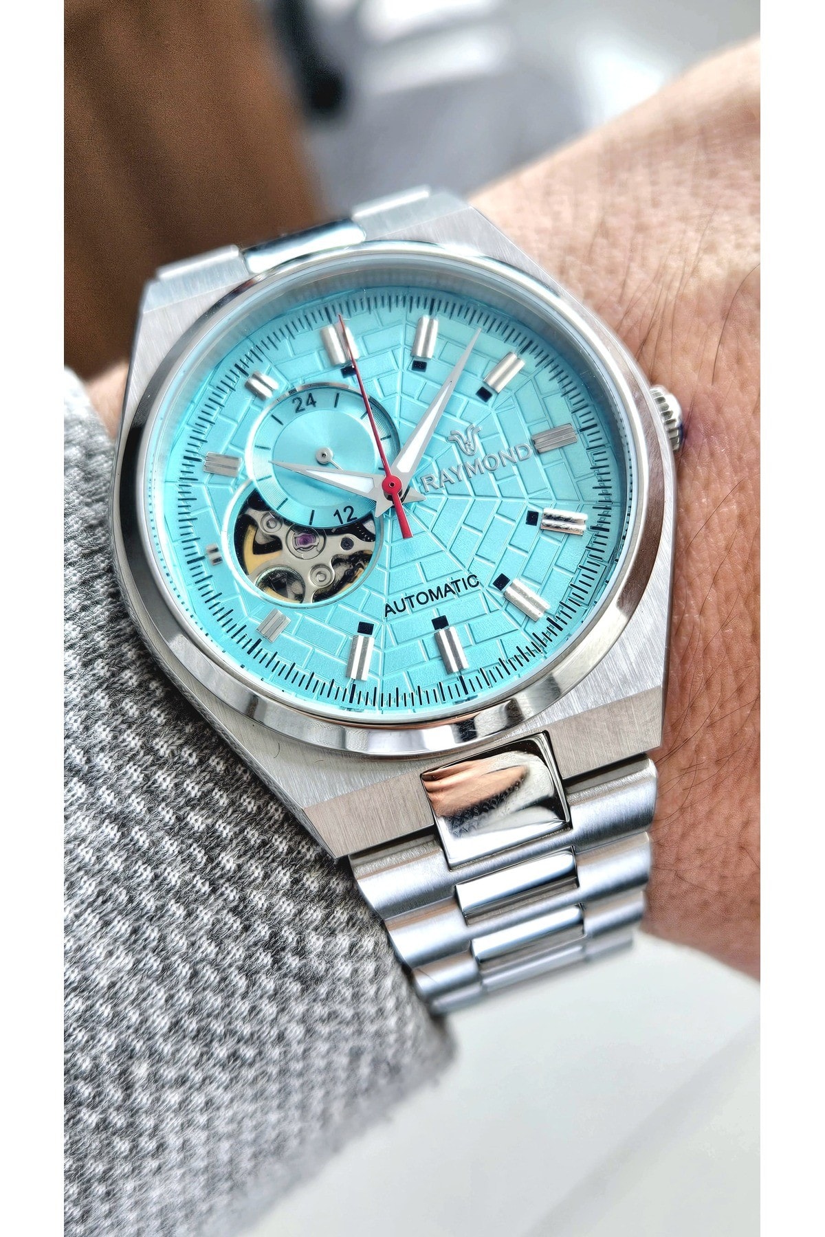 RYM-250424 RAYMOND OTOMATİK ERKEK KOL SAATİ- 2 YIL GARANTİ - PASLANMAZ ÇELİK