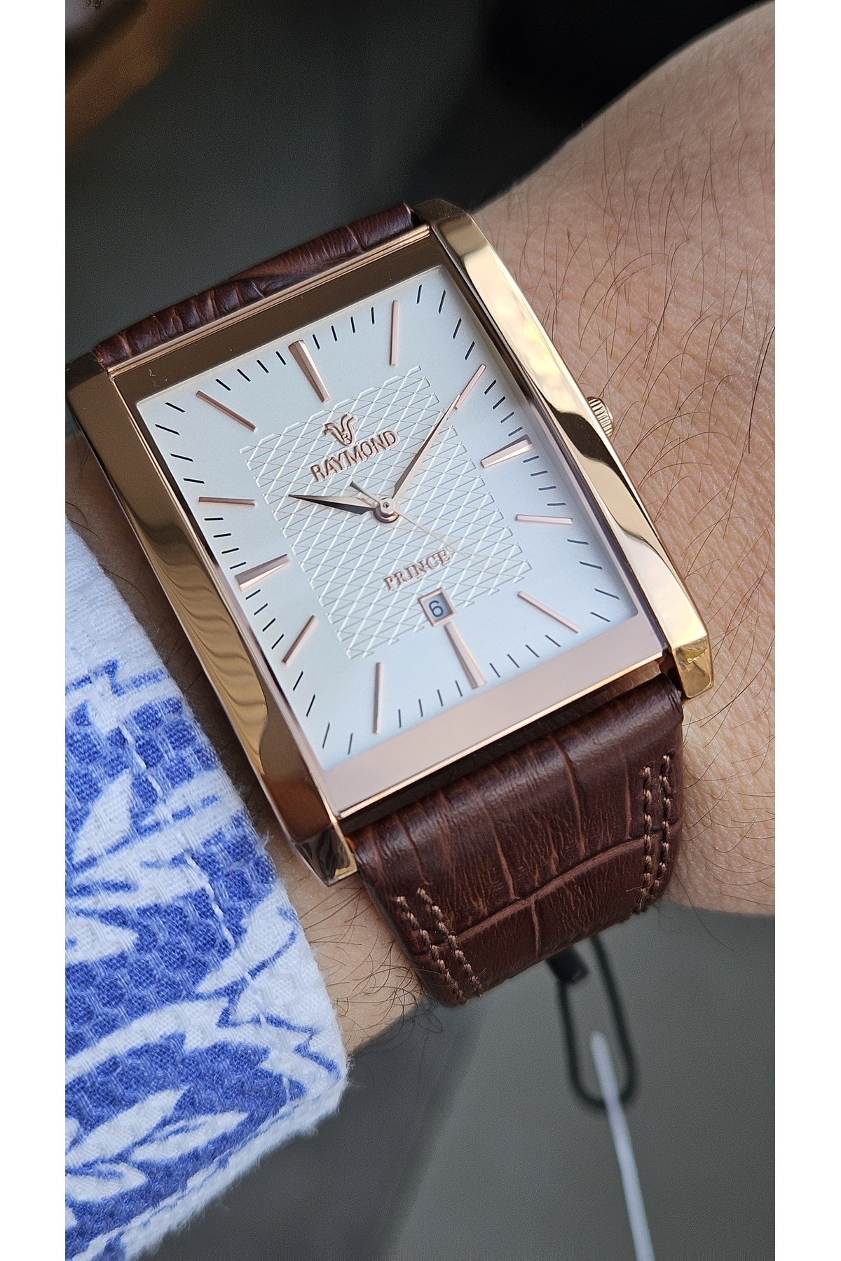 RYM-3551 RAYMOND KLASİK ERKEK KOL SAATİ - 2 YIL GARANTİ - ÇELİK KASA VE DERİ KORDON
