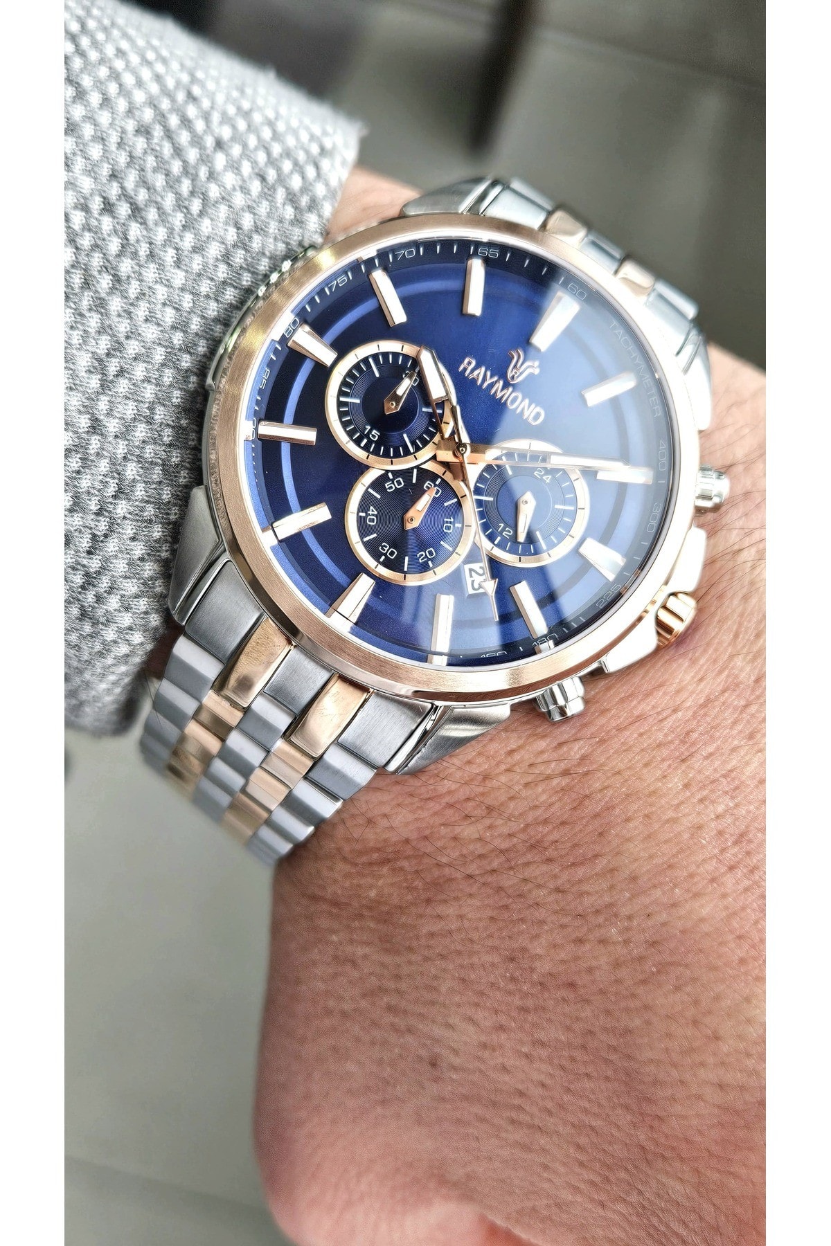 RYM-81054 RAYMOND ERKEK KOL SAATİ - PASLANMAZ ÇELİK - 2 YIL GARANTİ