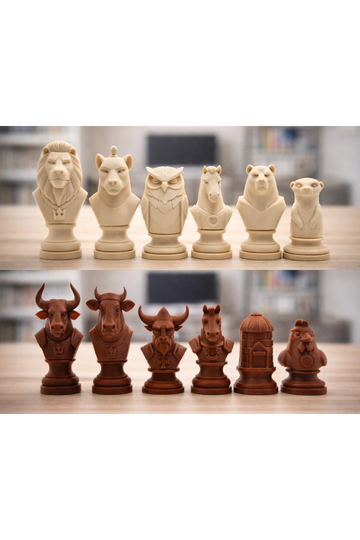Vahşi Hayvanlar Satranç Taşı Seti
