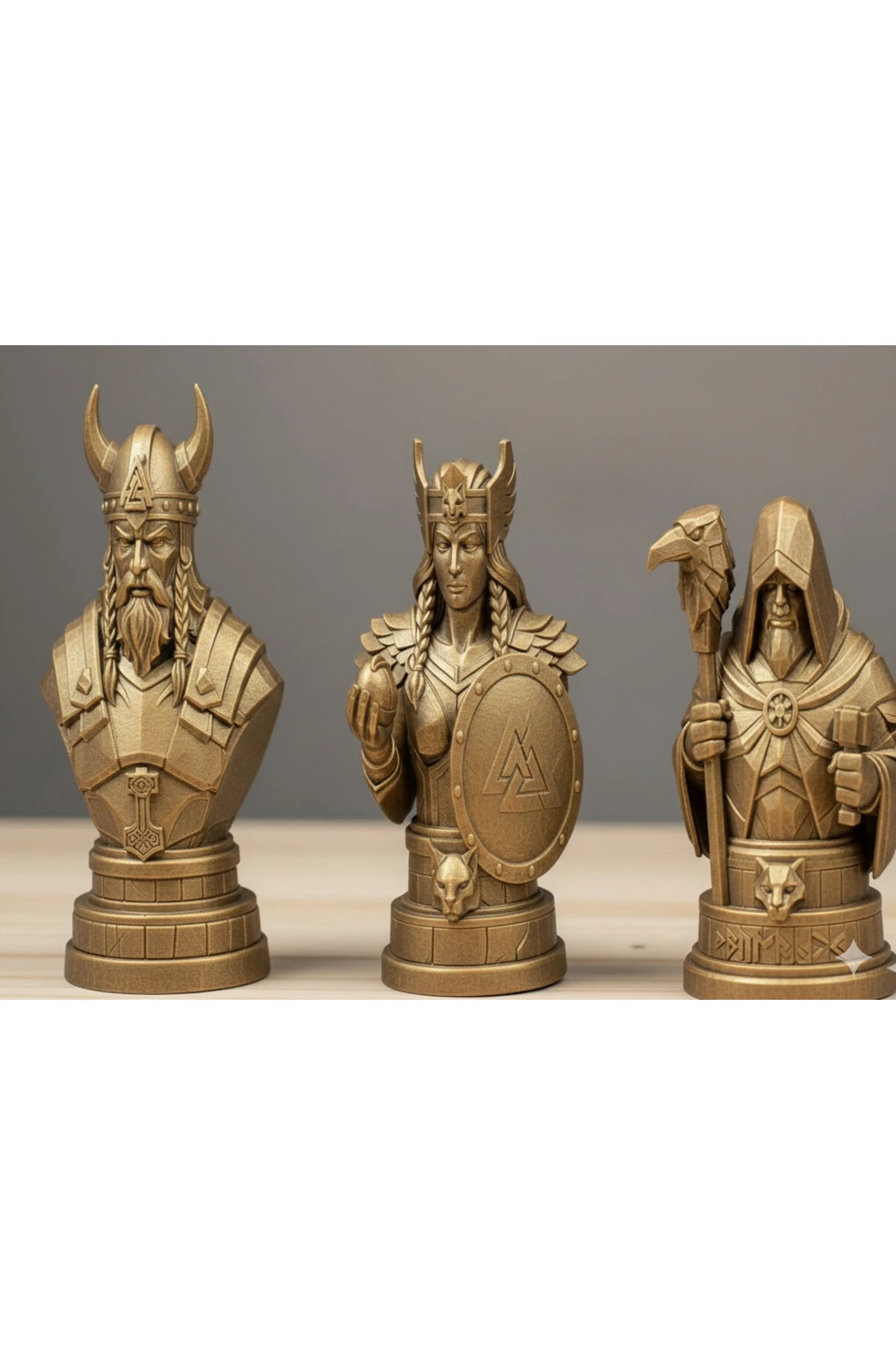 Viking Dekoratif Satranç Taşı Seti