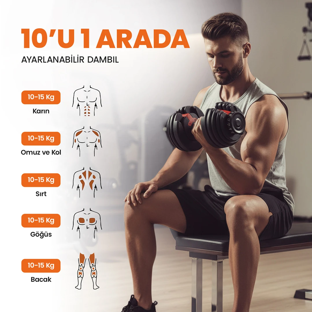 BEZT Pro Sports Ayarlanabilir Dambıl Seti