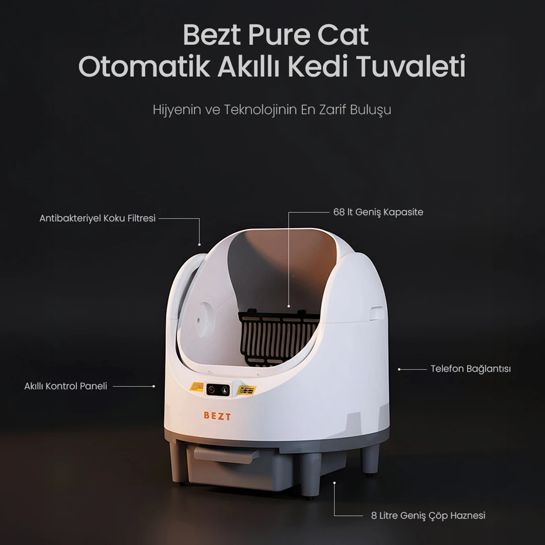 BEZT Pure Cat Otomatik Akıllı Kedi Tuvaleti