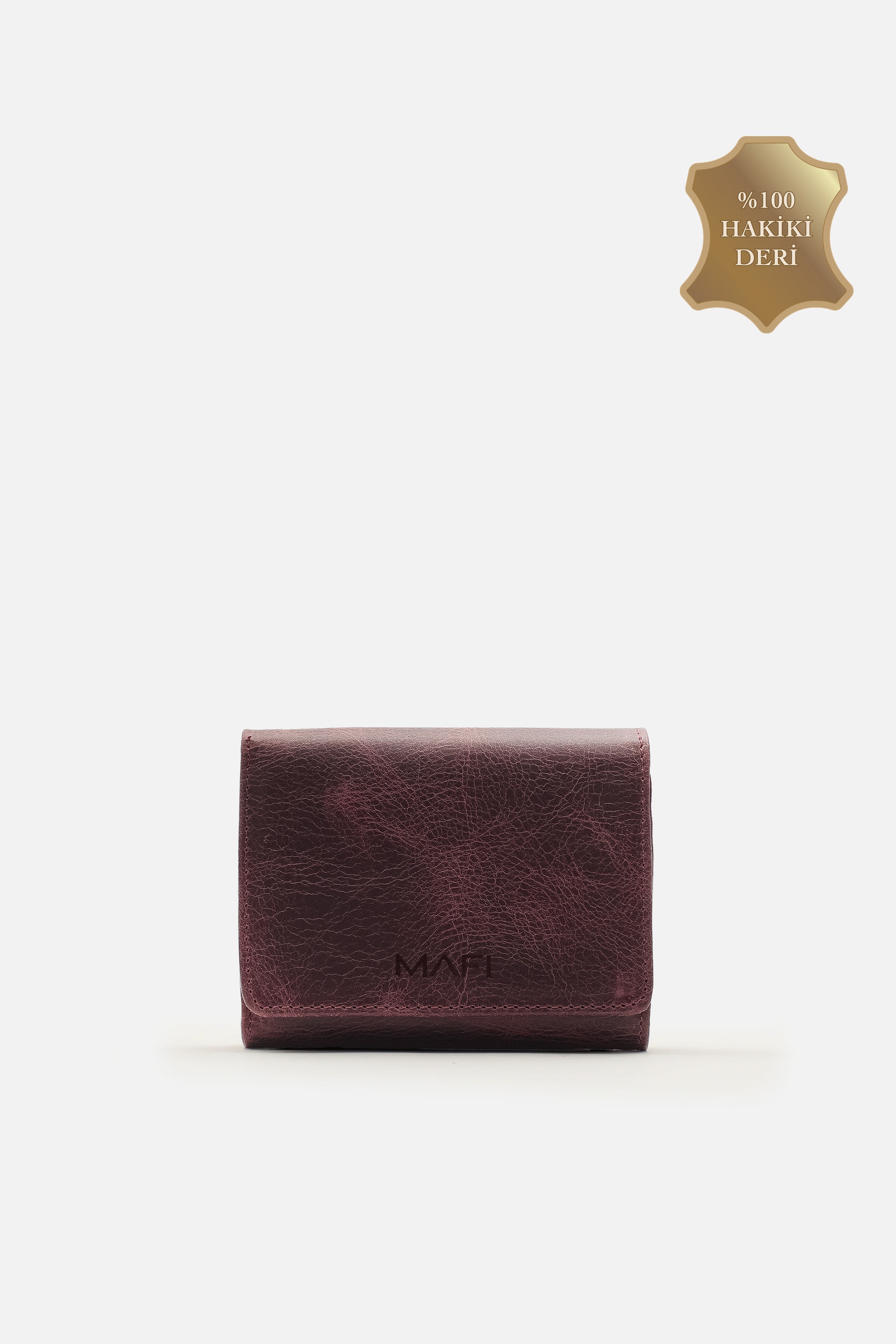 Mafi Magnetic Hakiki Deri Mıknatıslı Unisex Cüzdan – Zarif ve Güvenli Tasarım - BORDO