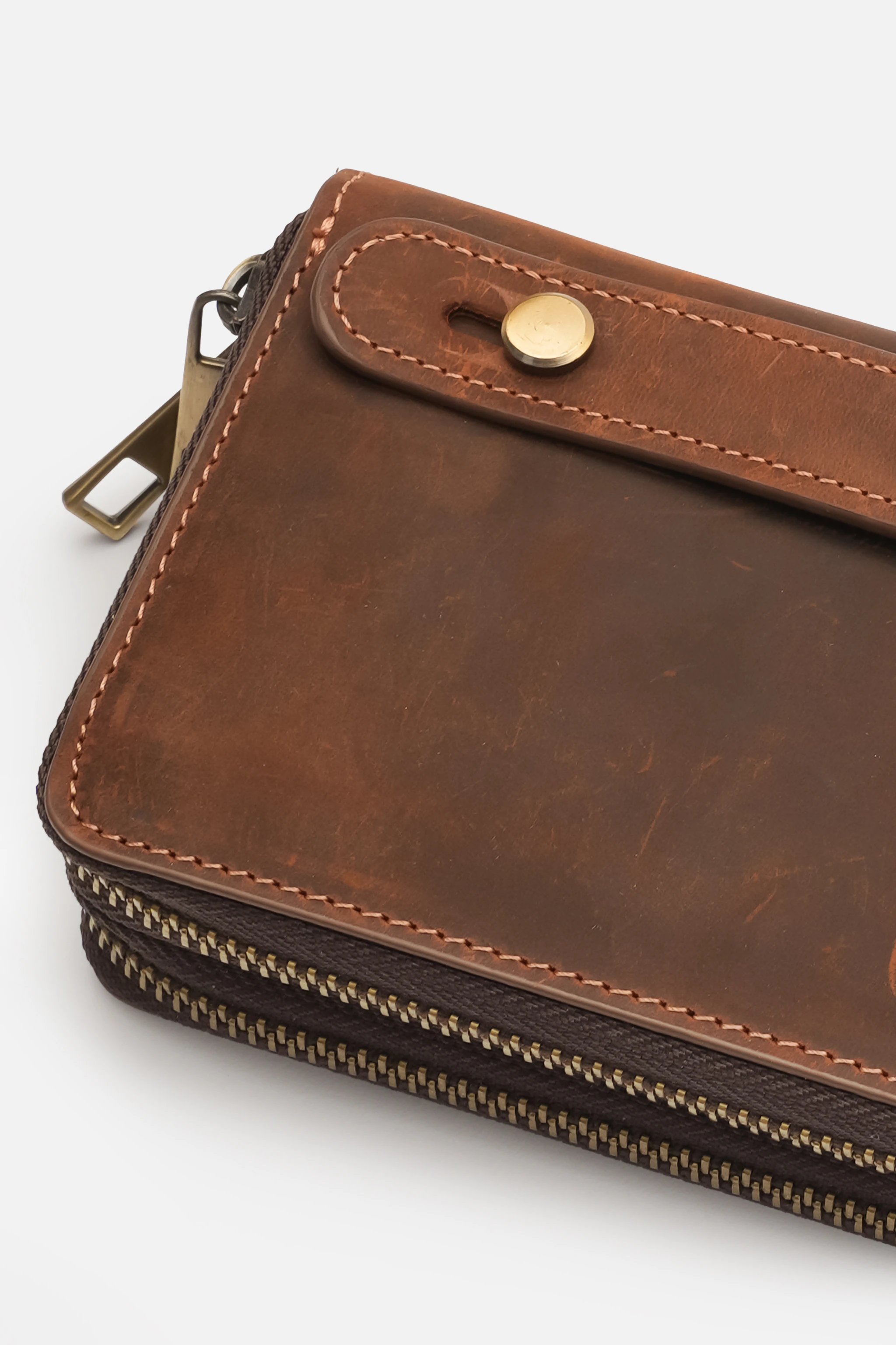 MAFİ Lina Hakiki Crazy Deri Portföy El Çantası Çift Fermuarlı Model