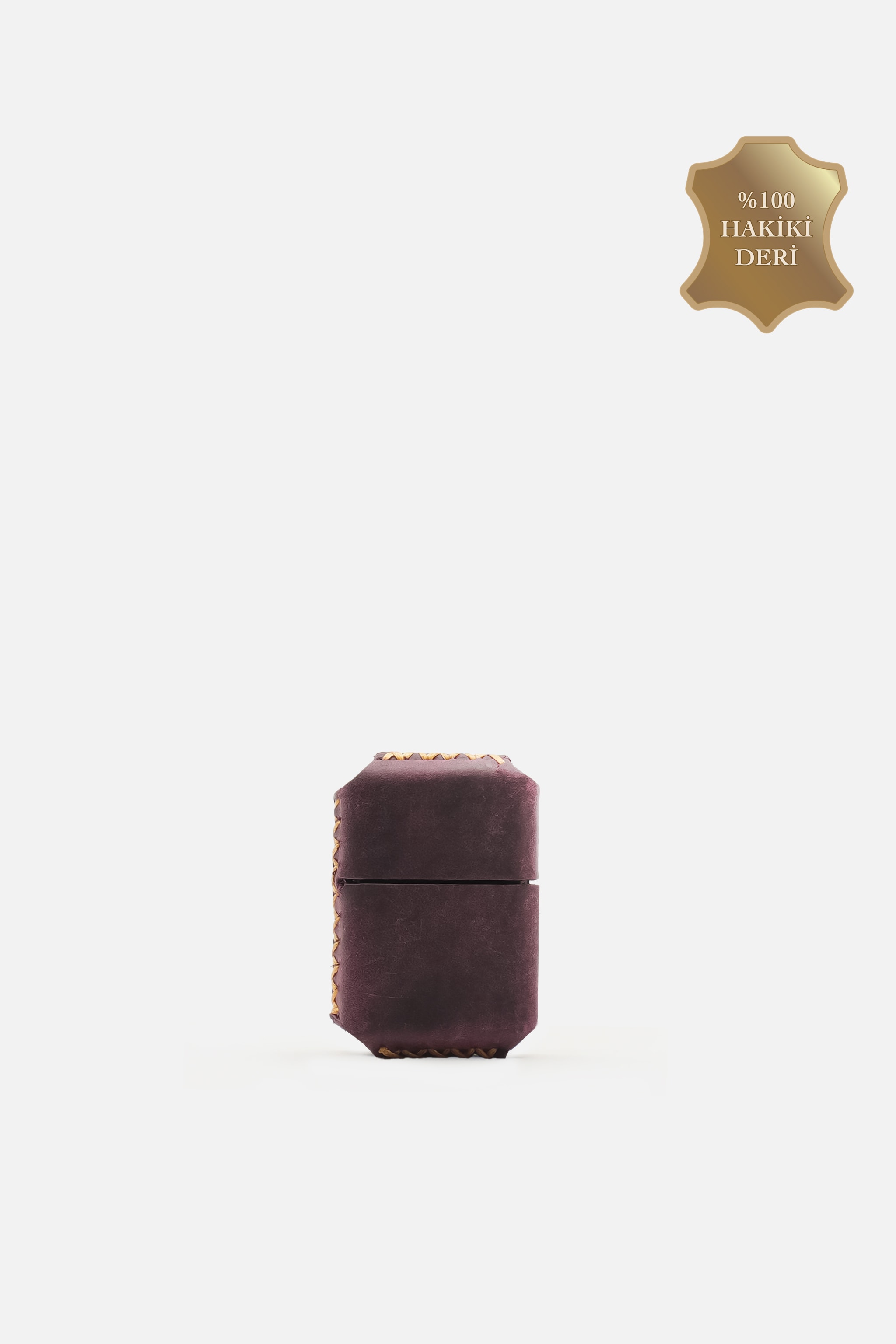 Hakiki %100 Deri El Yapımı Zippo Uyumlu Çakmak Kılıfı ve Çakmak (Gazsız Gönderim) - BORDO