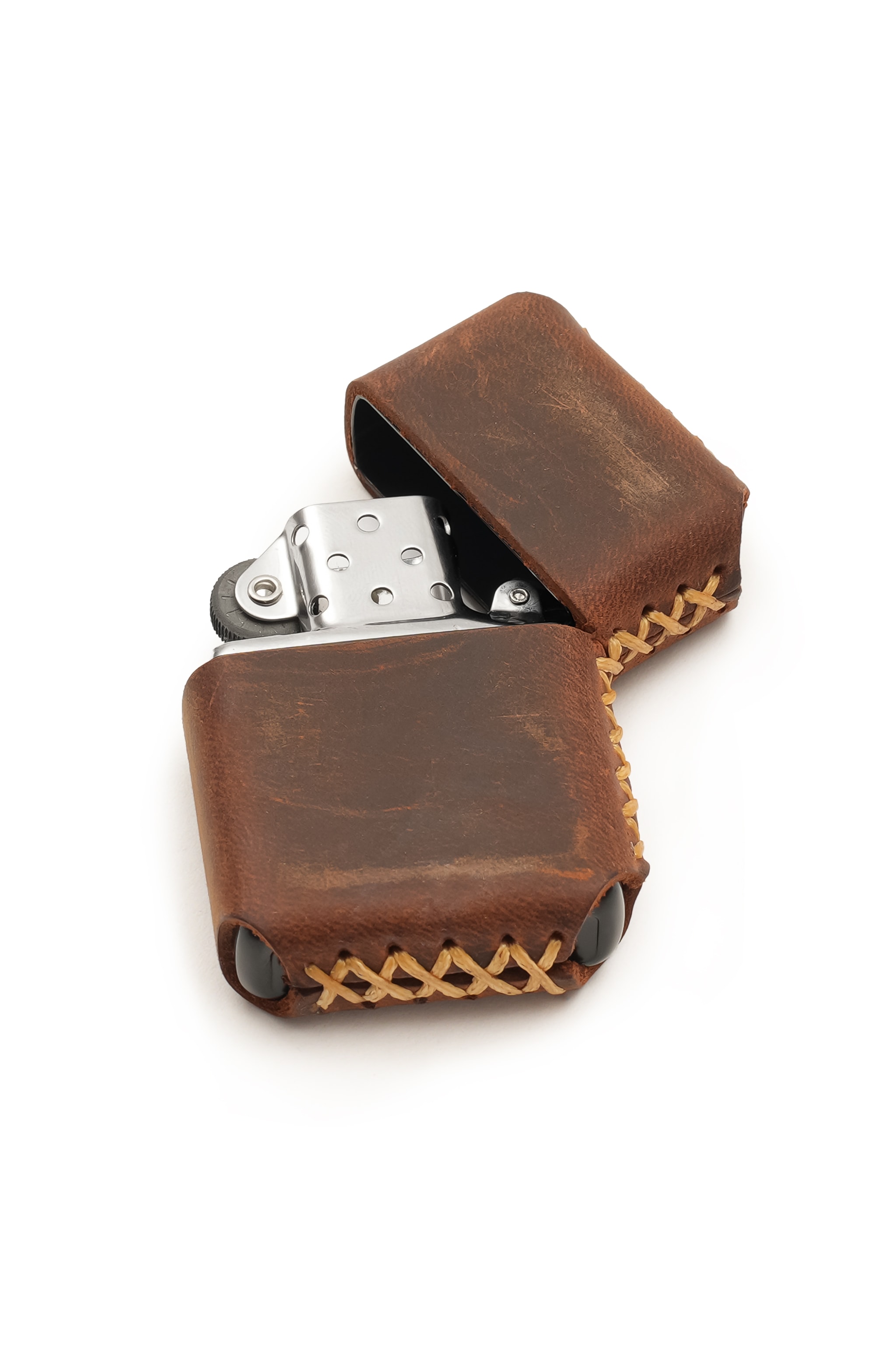 Hakiki %100 Deri El Yapımı Zippo Uyumlu Çakmak Kılıfı ve Çakmak (Gazsız Gönderim)