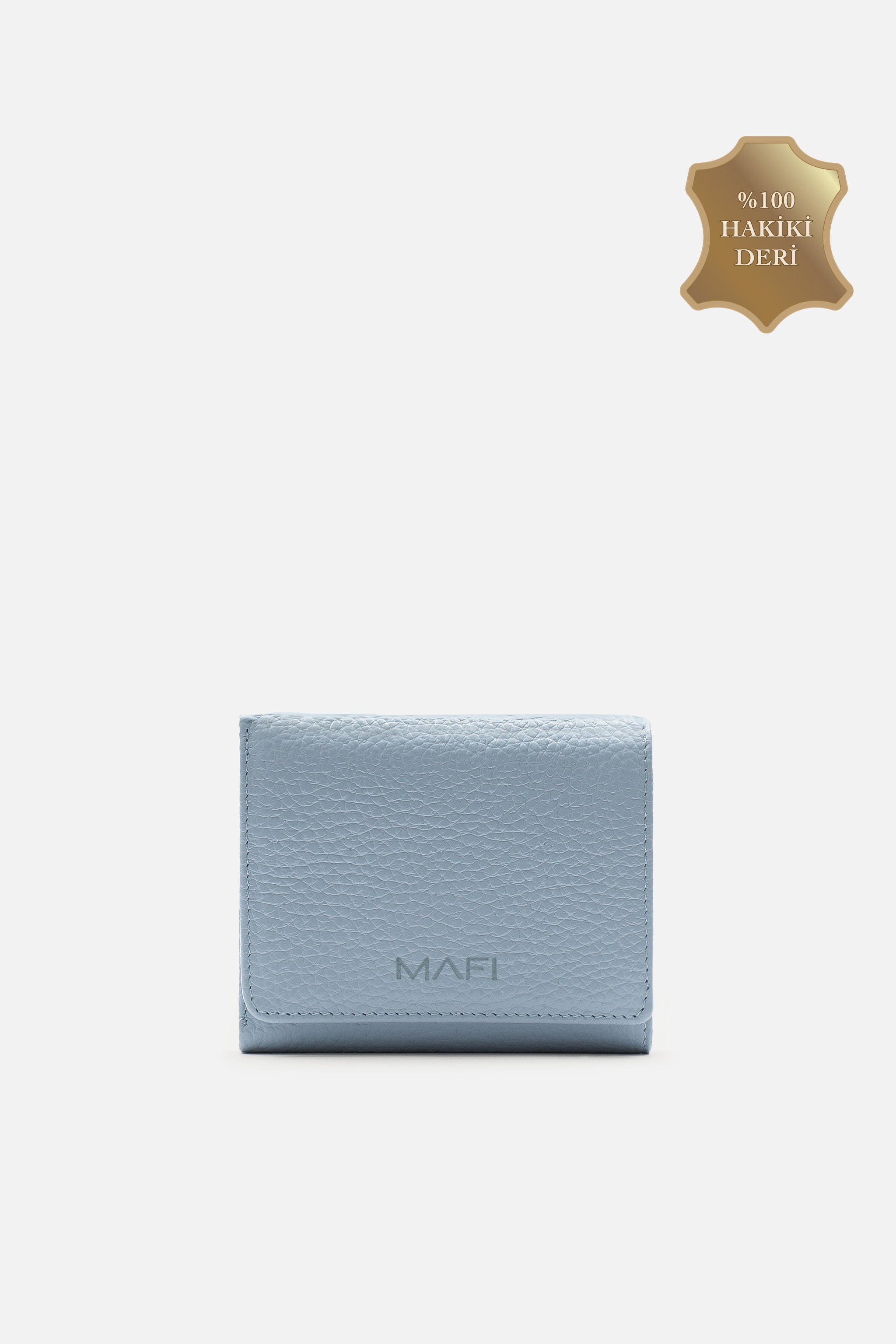 Mafi Magnetic Hakiki Deri Mıknatıslı Unisex Cüzdan – Zarif ve Güvenli Tasarım - BUZ MAVİ