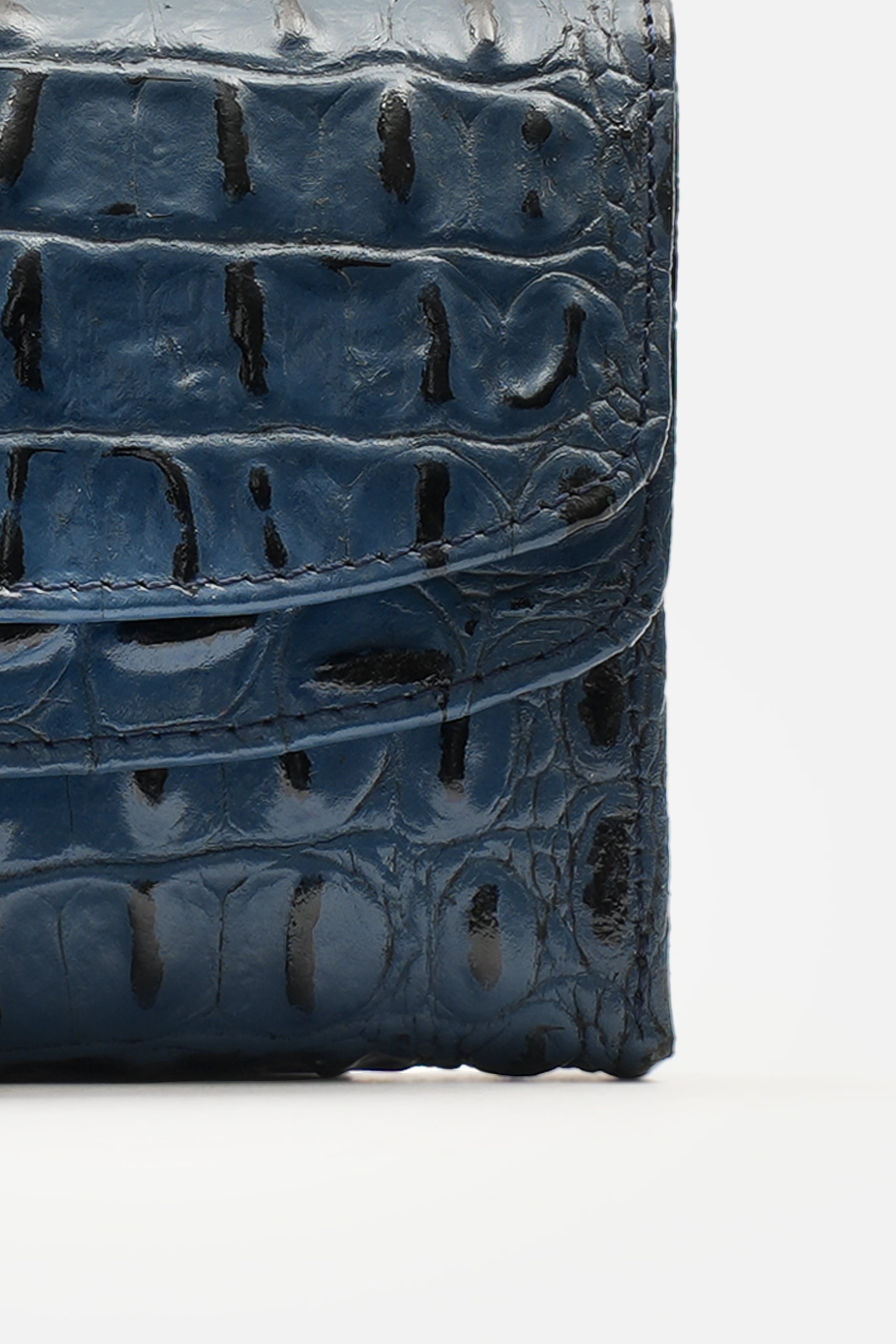 Hakiki Prestige Croco Deri Nero Kadın Cüzdan Bayan Cüzdan 13x9 cm, Arka Fermuarlı, Çift Çıtçıtlı