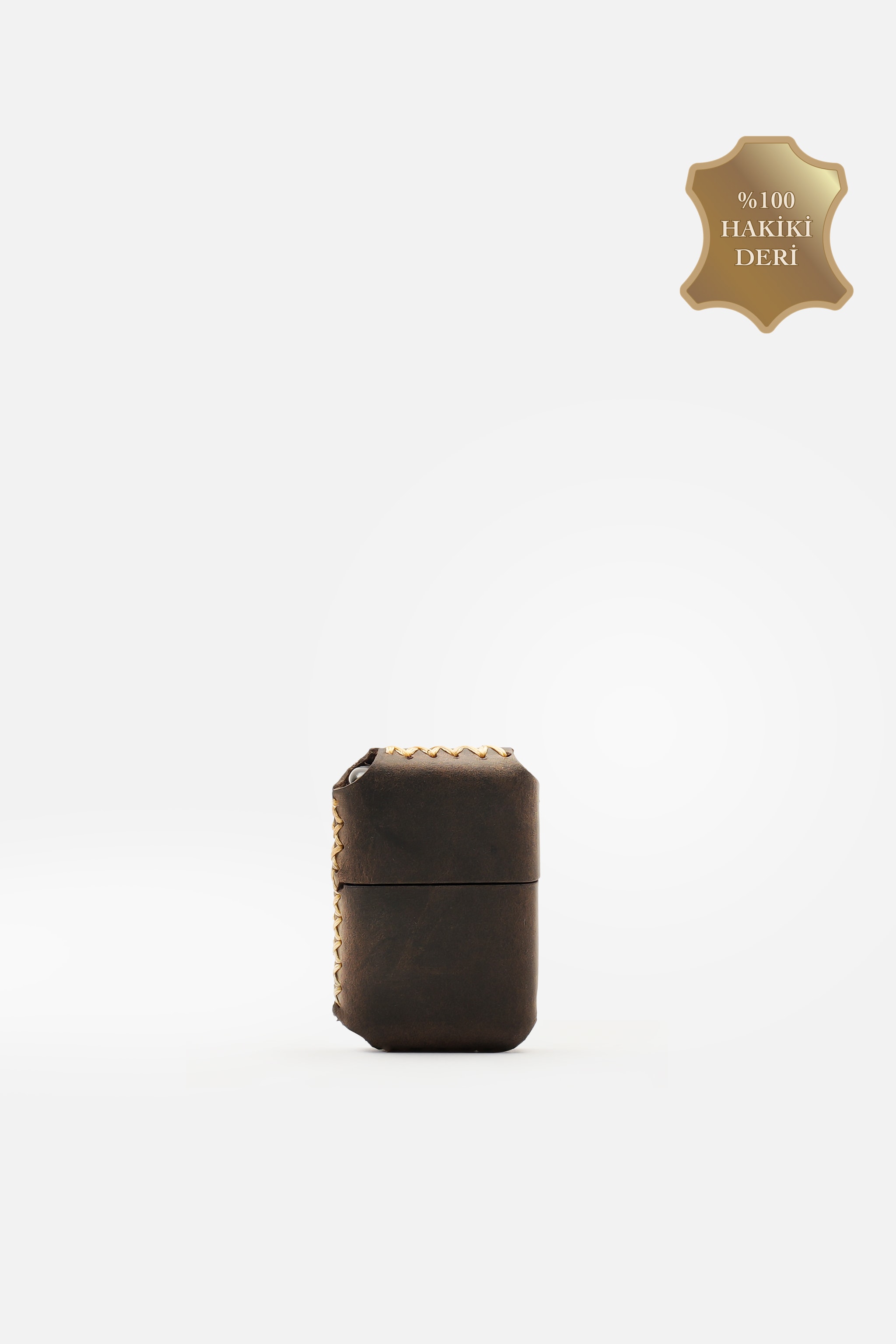 Hakiki %100 Deri El Yapımı Zippo Uyumlu Çakmak Kılıfı ve Çakmak (Gazsız Gönderim) - Acı Kahve