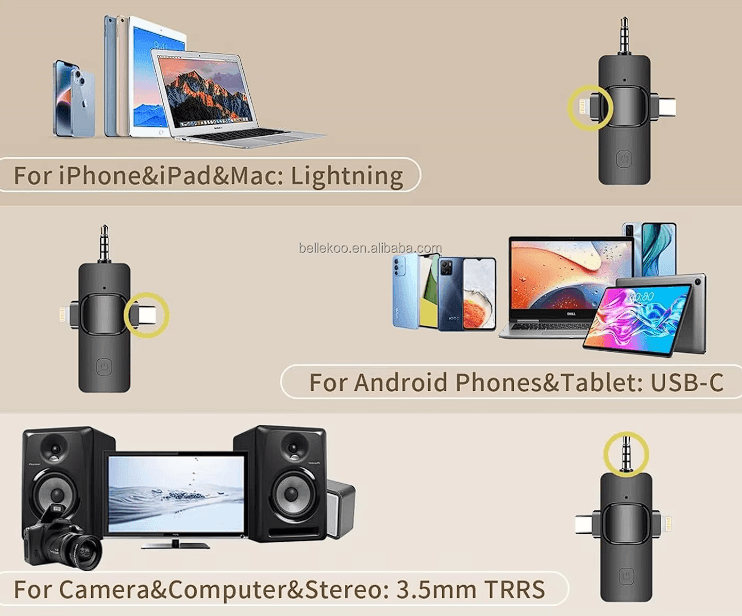 2Mic 3 in1 kablosuz yaka mikrofonu cep telefonu Vlog Video kayıt röportaj yayın yaka mikrofonlar kablosuz mikrofon