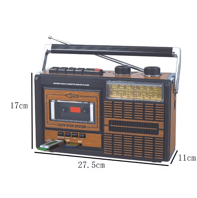 Knstar Fp-319bt Bluetooth Usb+sd+fm Radyo Kaset Çalar Müzik Çalar