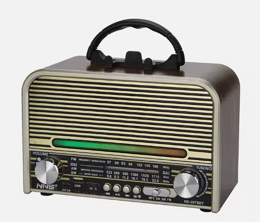 NS-6678BT kablosuz açık am fm radyo hoparlör taşınabilir vintage am fm radyo yüksek kalite disko işık retro usb radyo