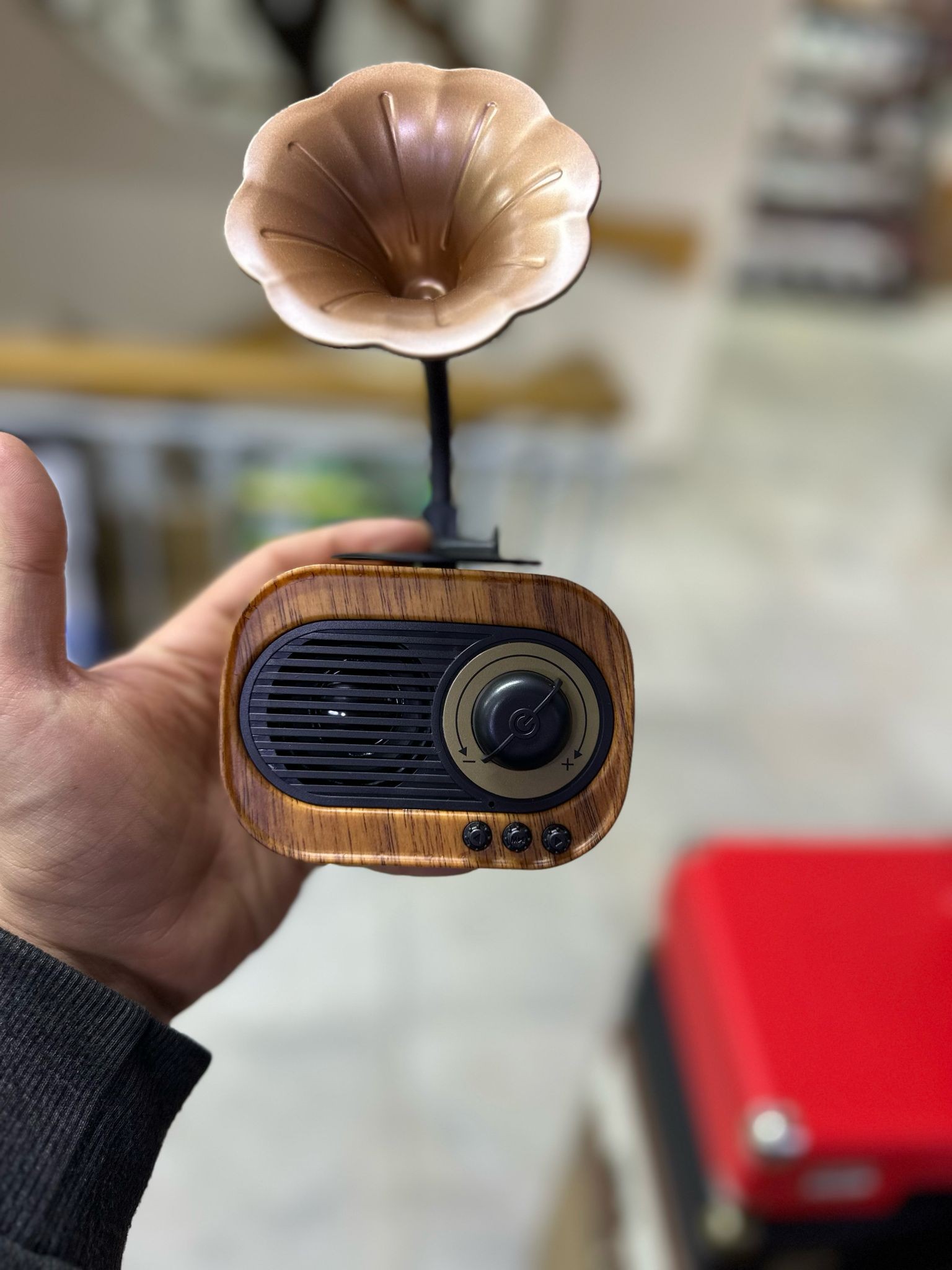 Gramafon Bluetooth Hoparlör Retro Kablosuz Taşınabilir Bluetooth Hoparlör Şık Tasarımlı