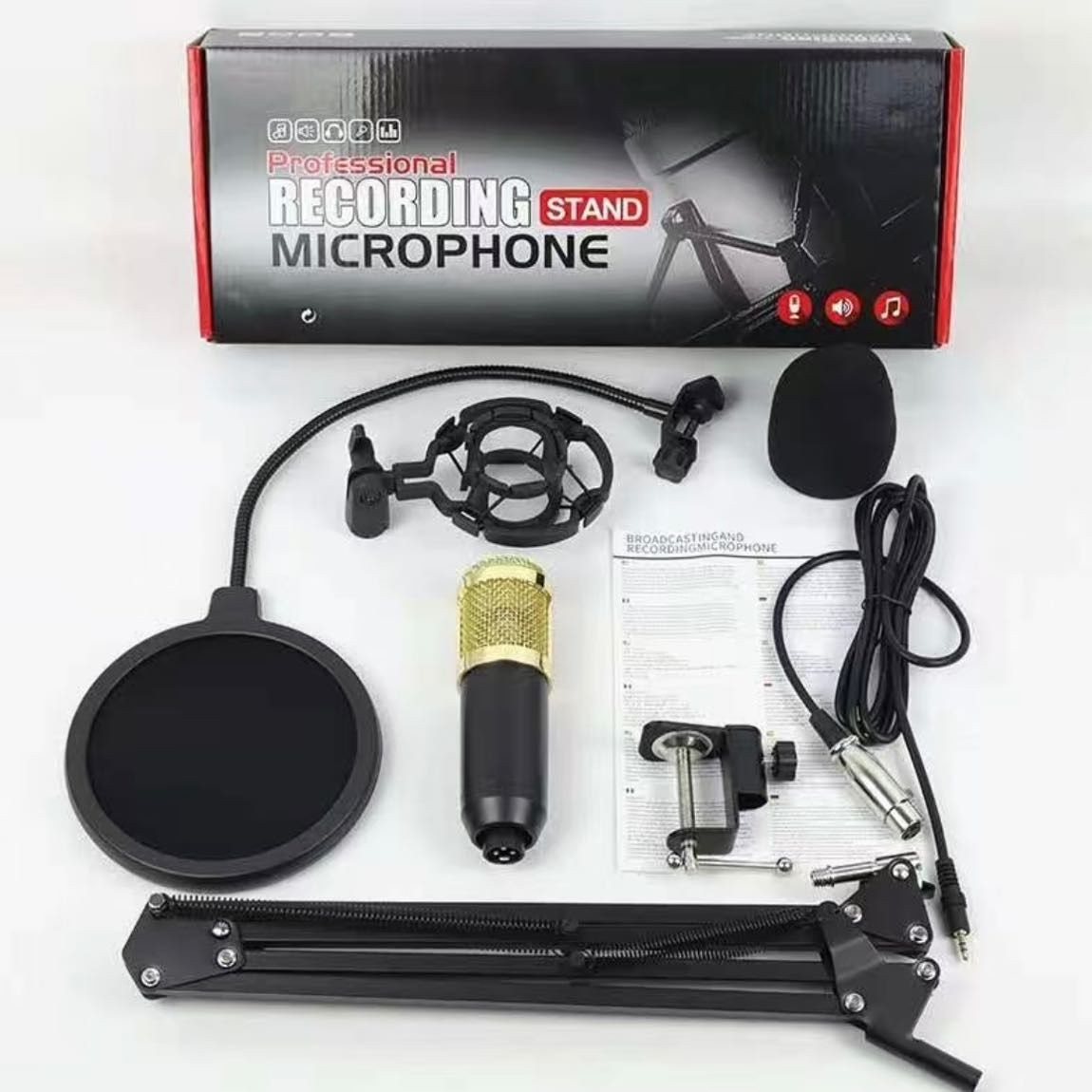 Bm 800 Mikrofon stüdyo Kayıt Kitleri Mixersiz (Ses Kartsız)