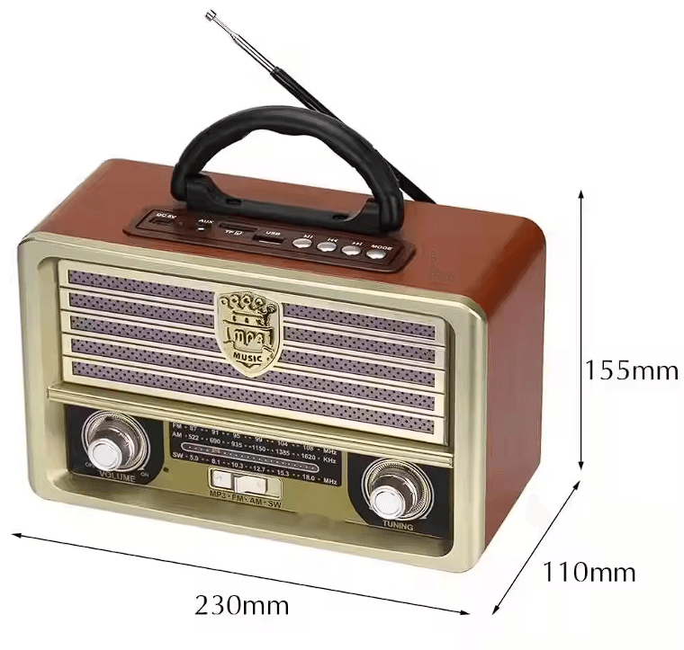  KNSTAR M-113bt Nostaljik Radyo Usb Aux Bluetooth Uzaktan Kumanda