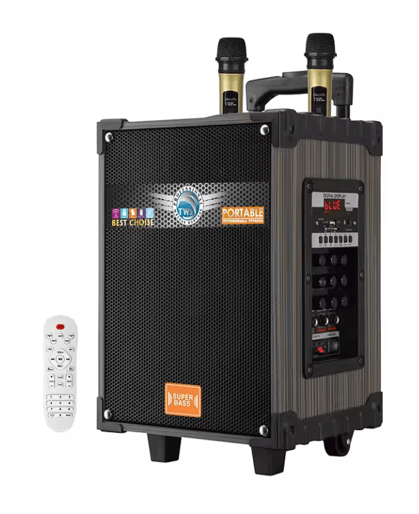 Süper Bass Lt 910 Şarjlı Kumandalı Çift Mikrofonlu Hoparlör Karaoke Sistemi 100 Watt Taşınabilir Parti Box 