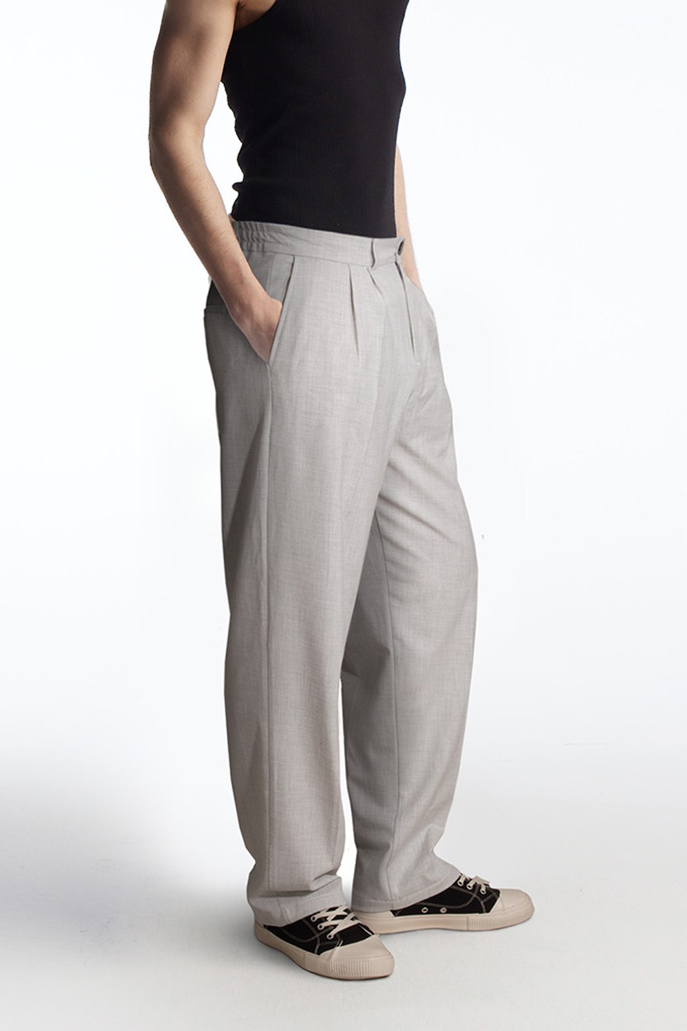Erkek Baggy Bol Paça Keten Pantolon