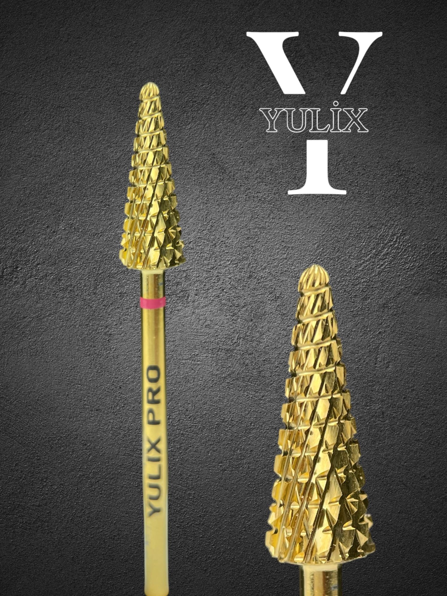 Yulix Altın Sivri Çıkartma Freze  - Kırmızı