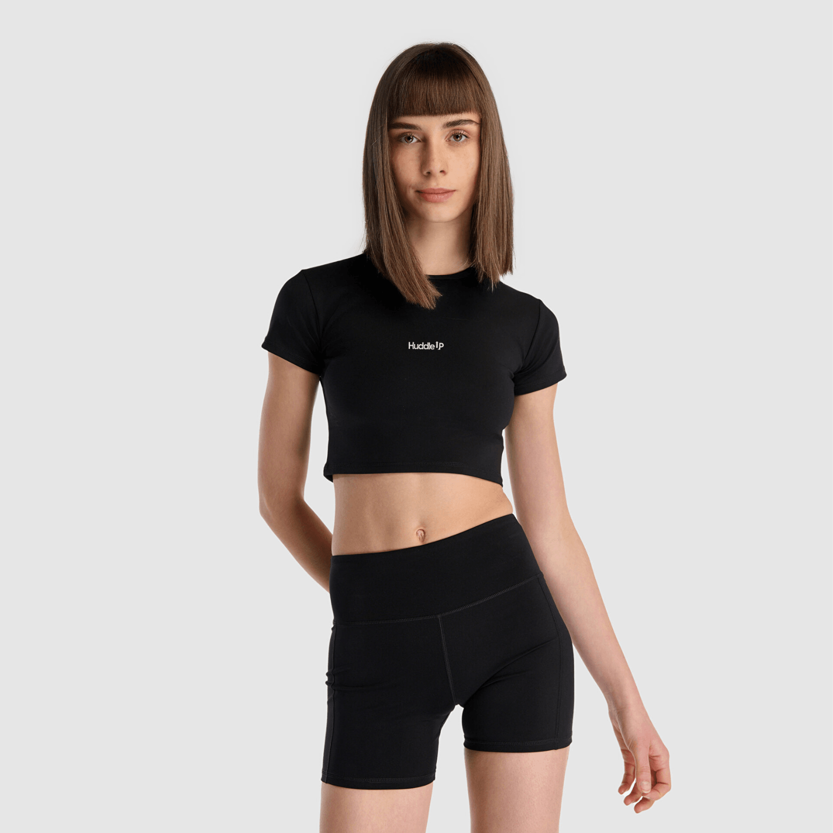 Huddleup Black Crop T-Shirt