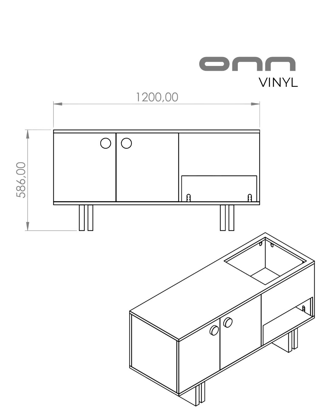 onn VINYL - Tasarım Plak Dolabı