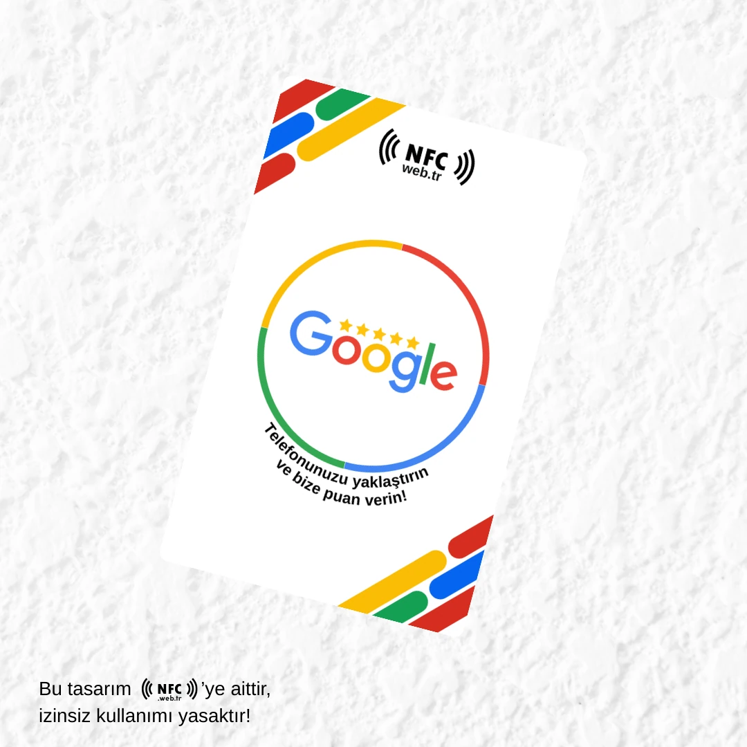 NFC ve QR Kodlu Google Yorum ve Puanlama Kartı