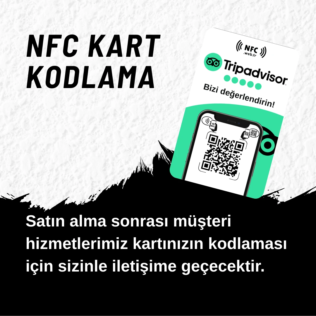 NFC ve QR Kodlu Tripadvisor Yorum ve Puanlama Kartı