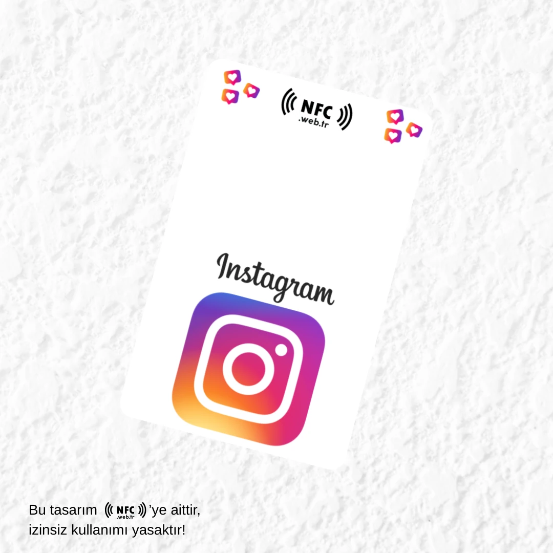 NFC ve QR Kodlu İnstagram Takip Kartı